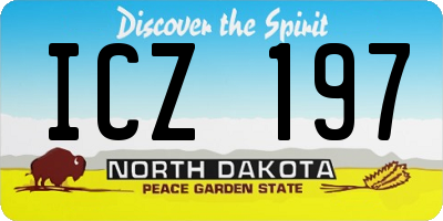 ND license plate ICZ197