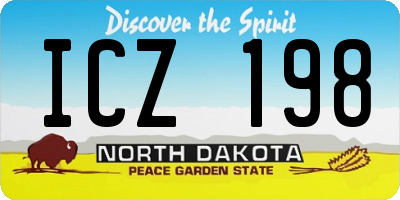 ND license plate ICZ198