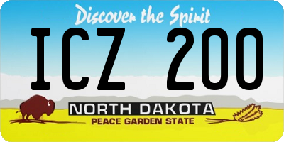 ND license plate ICZ200