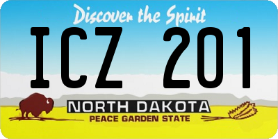 ND license plate ICZ201