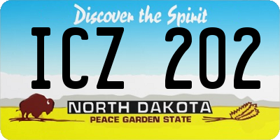 ND license plate ICZ202