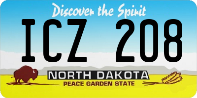 ND license plate ICZ208