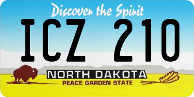 ND license plate ICZ210