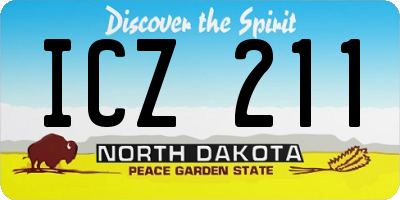 ND license plate ICZ211