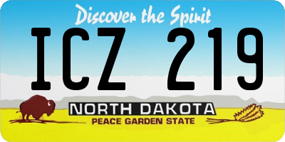 ND license plate ICZ219