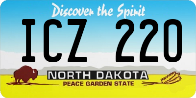 ND license plate ICZ220