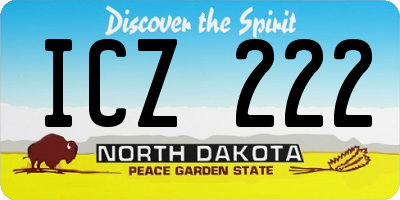 ND license plate ICZ222