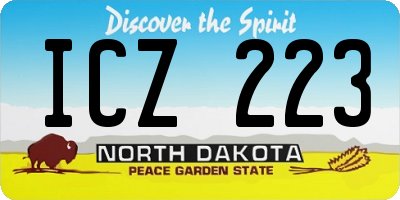 ND license plate ICZ223