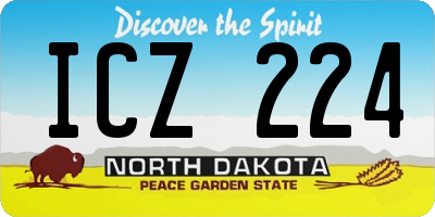 ND license plate ICZ224