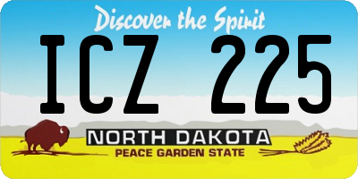 ND license plate ICZ225