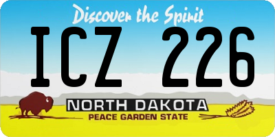 ND license plate ICZ226