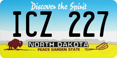 ND license plate ICZ227