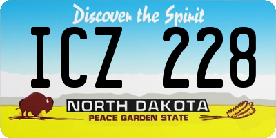 ND license plate ICZ228