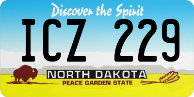 ND license plate ICZ229