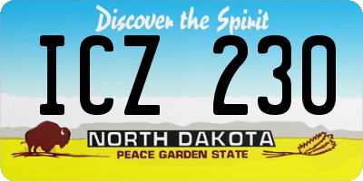 ND license plate ICZ230