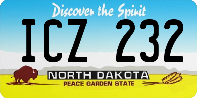 ND license plate ICZ232