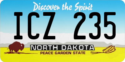 ND license plate ICZ235