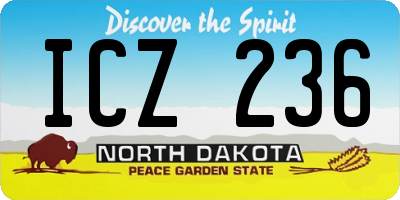 ND license plate ICZ236