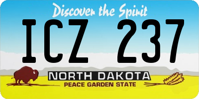 ND license plate ICZ237