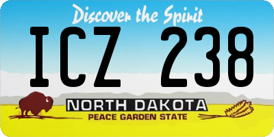 ND license plate ICZ238