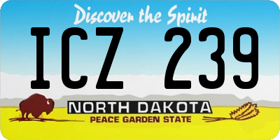 ND license plate ICZ239