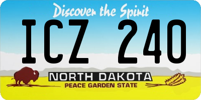 ND license plate ICZ240
