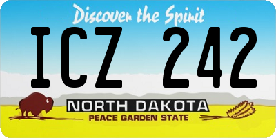 ND license plate ICZ242