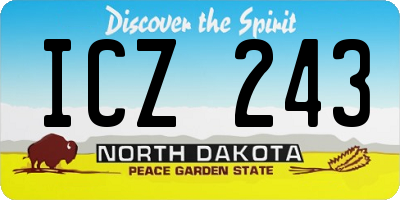 ND license plate ICZ243