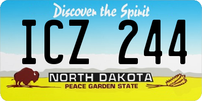 ND license plate ICZ244