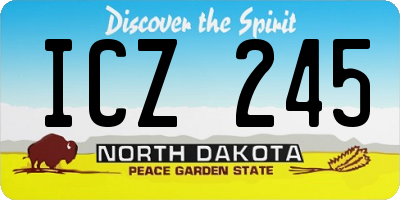 ND license plate ICZ245