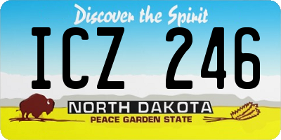 ND license plate ICZ246