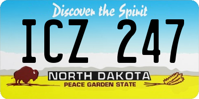 ND license plate ICZ247