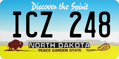 ND license plate ICZ248