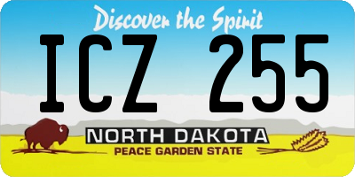 ND license plate ICZ255
