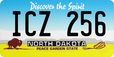 ND license plate ICZ256