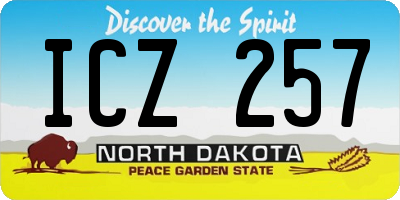ND license plate ICZ257