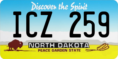 ND license plate ICZ259