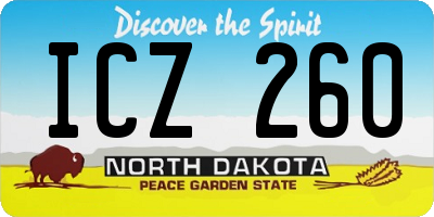 ND license plate ICZ260