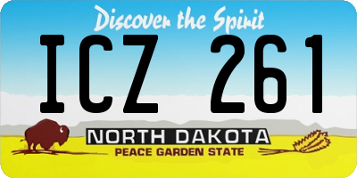 ND license plate ICZ261