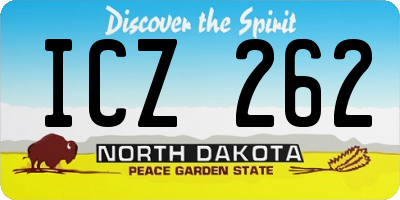 ND license plate ICZ262