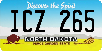 ND license plate ICZ265