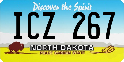 ND license plate ICZ267