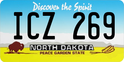 ND license plate ICZ269