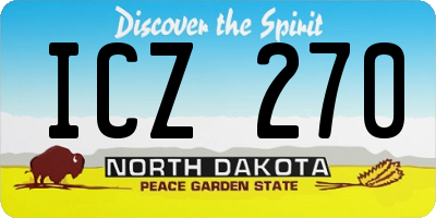 ND license plate ICZ270