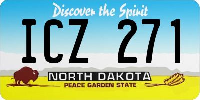 ND license plate ICZ271