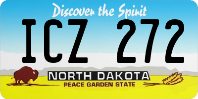 ND license plate ICZ272