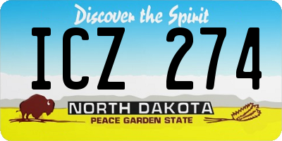 ND license plate ICZ274