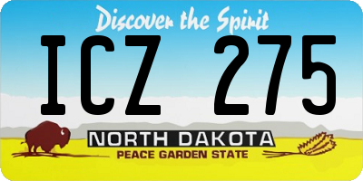 ND license plate ICZ275