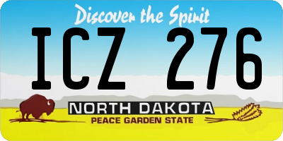 ND license plate ICZ276