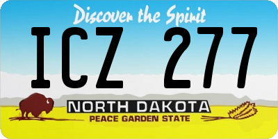 ND license plate ICZ277